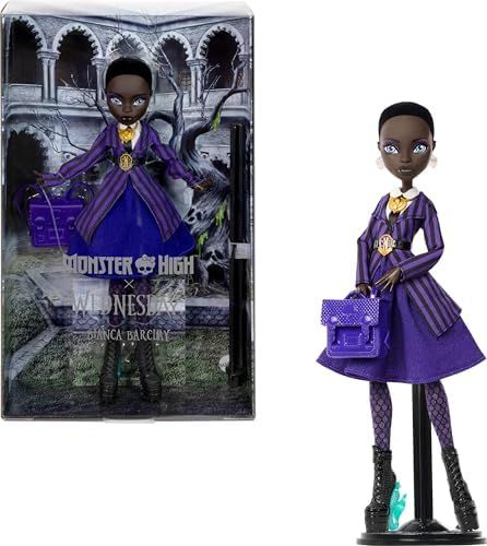 Bianca Barclay collector doll in purple Nevermore uniform with amulet