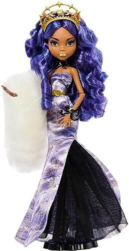 Clawdeen Wolf Howliday doll in lavender gown with moon crown