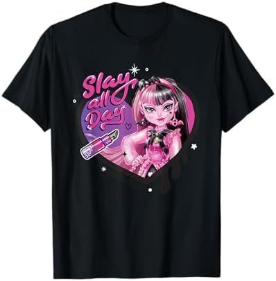 Draculaura Slay All Day slogan Monster High graphic tee