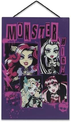 Freaky Fab Monster High wood sign with Draculaura, Frankie and Clawdeen