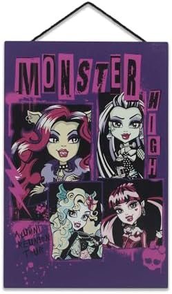 Freaky Fab Monster High wood sign with Draculaura, Frankie and Clawdeen