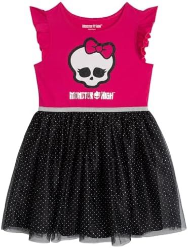 Fuchsia and black Monster High logo tutu dress for girls