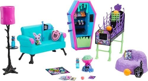 Monster High Student Lounge playset with vending machine and skeletal couch
