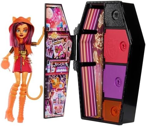 Toralei Stripe doll with coffin-shaped Neon Frights locker