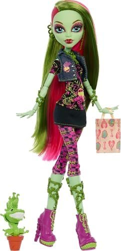 Venus McFlytrap reproduction doll in denim vest with pet Chewlian