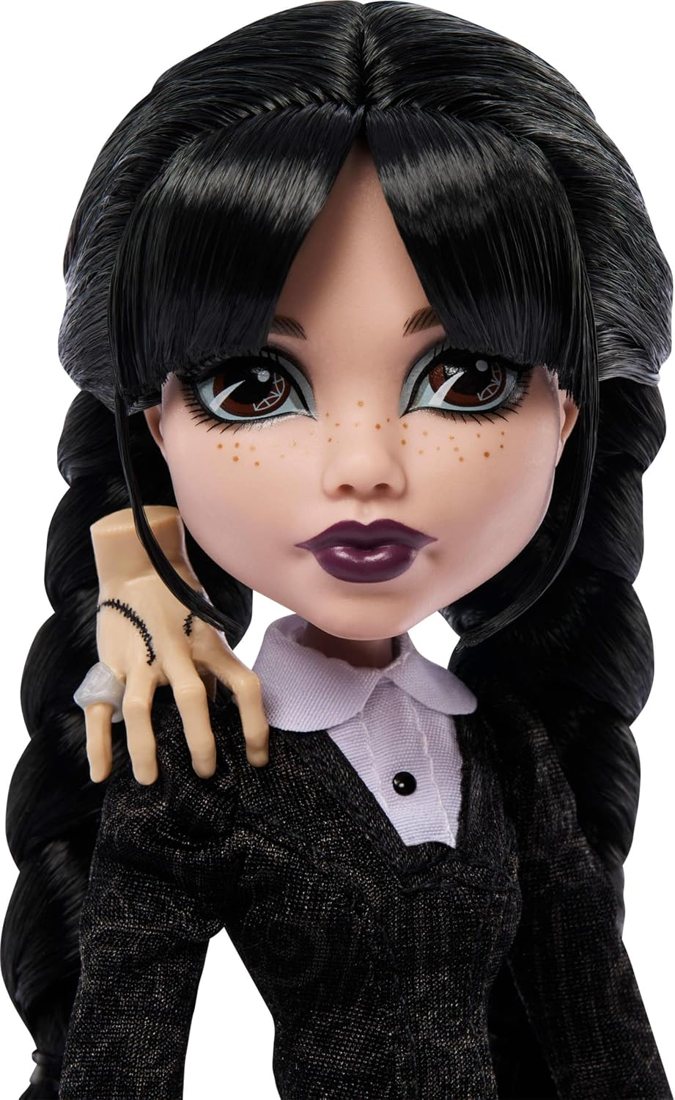 Wednesday Addams Doll in Black Dress view 3