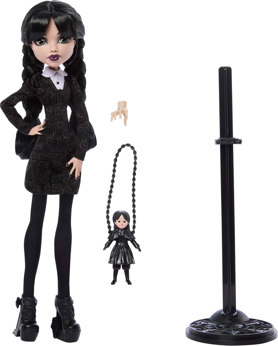 Wednesday Addams Doll in Black Dress view 4